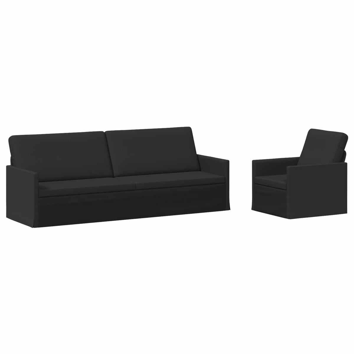 Σετ Καναπέ 2 pcs Μαύρο Ύφασμα