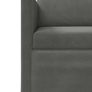Σετ Καναπέ 2 pcs Σκούρο Γκρι Υφασμάτινο Κορντουρά - Pakobazaar