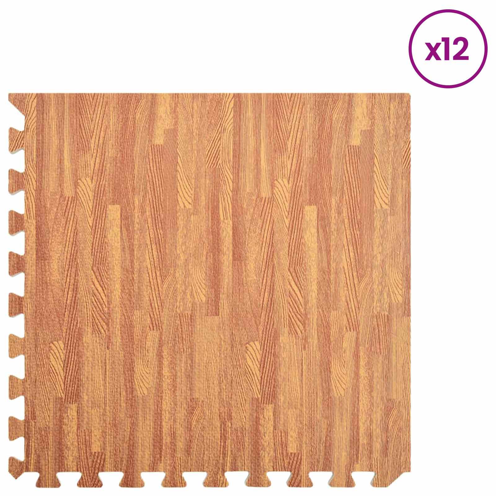 Στρώματα Γυμναστικής Παζλ 12 pcs Καφέ 4,32 τ.μ. Φελιζόλ EVA - Pakobazaar