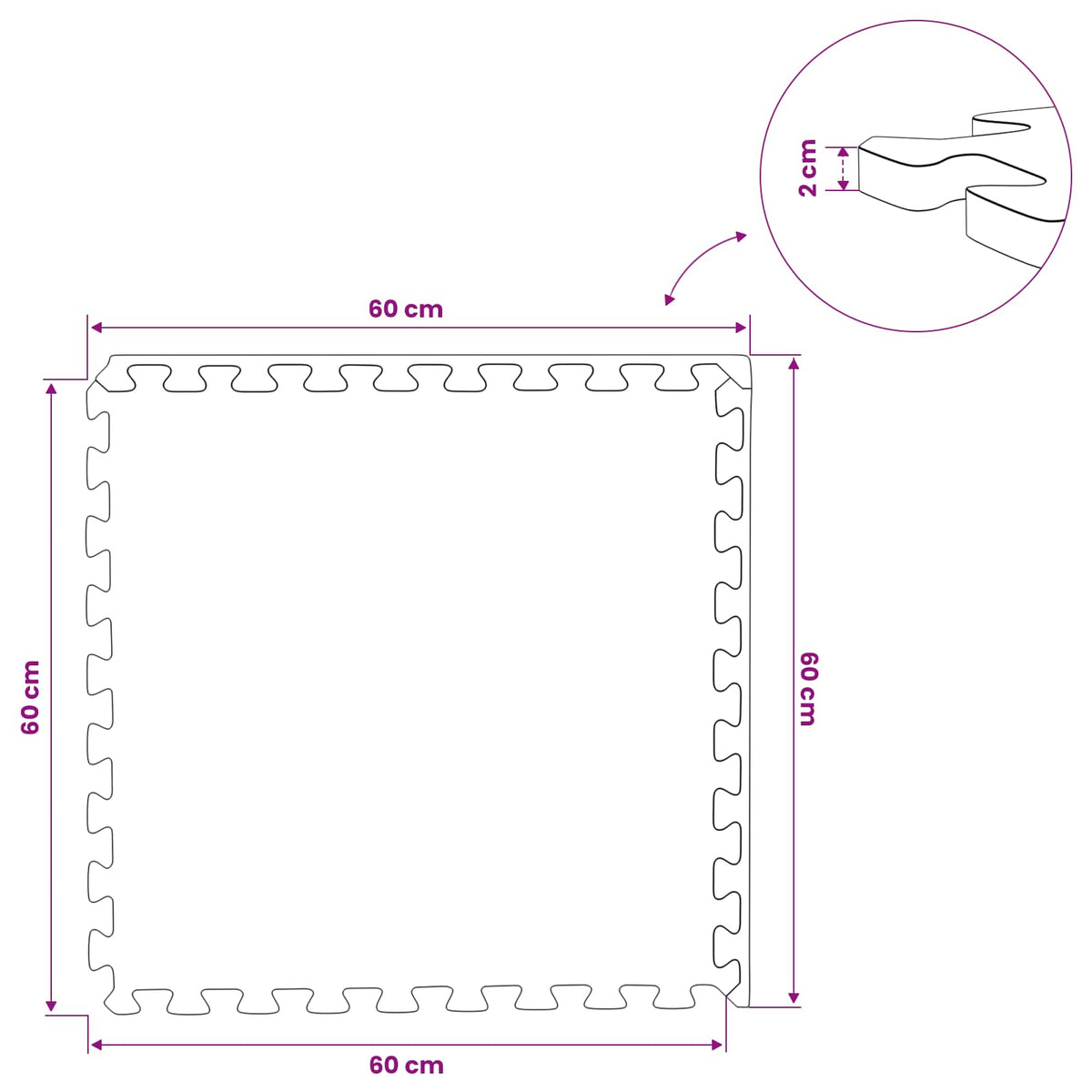Χαλάκι για Πισίνα 6 τμχ. Μαύρο 2,16 m² Φελιζόλ EVA - Pakobazaar