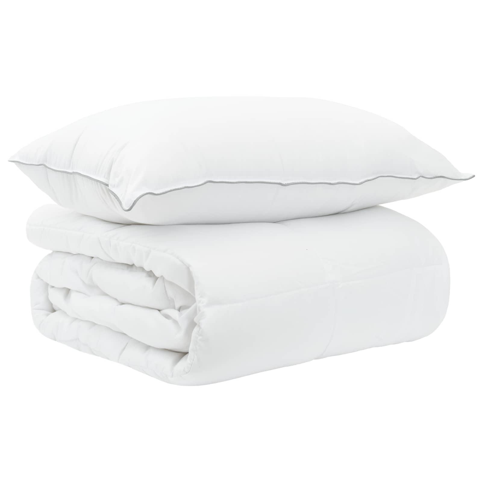 Σετ Παπλωμάτων 2 τμχ. 140 x 200 cm Χειμώνας Μπαμπού Λευκό