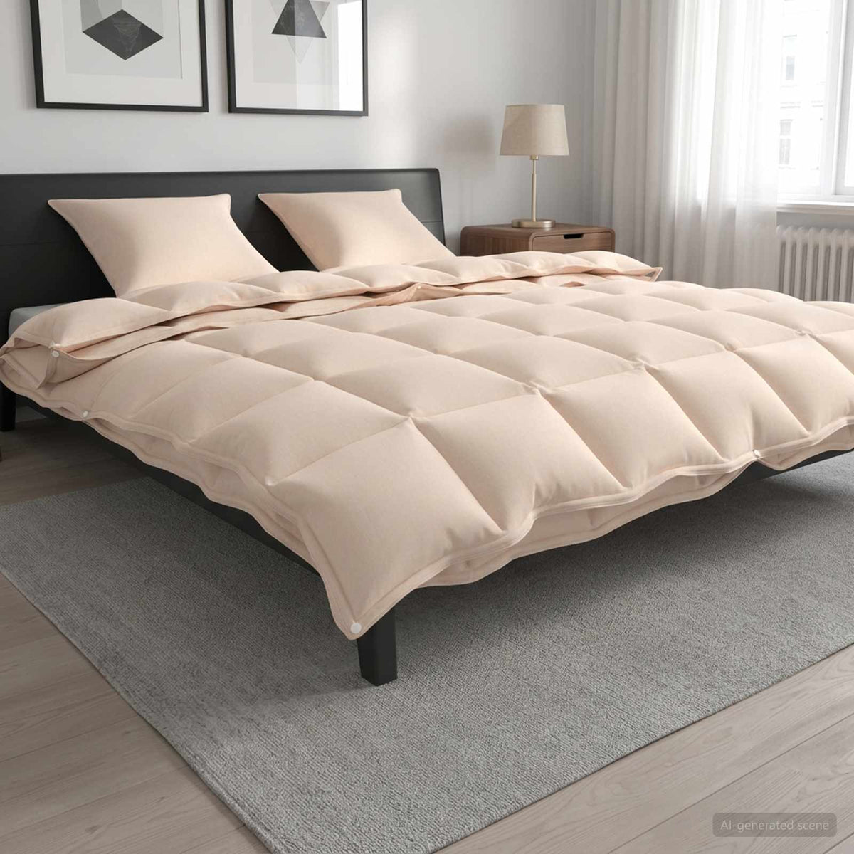 Σετ Παπλωμάτων 2 τμχ. 200 x 240 cm Καποκ και Πολυεστέρας Μπεζ - Pakobazaar