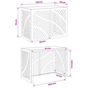 Κάλυμμα κλιματιστικού Μαύρο 100 x 50 x 70 cm Ατσάλι - Pakobazaar