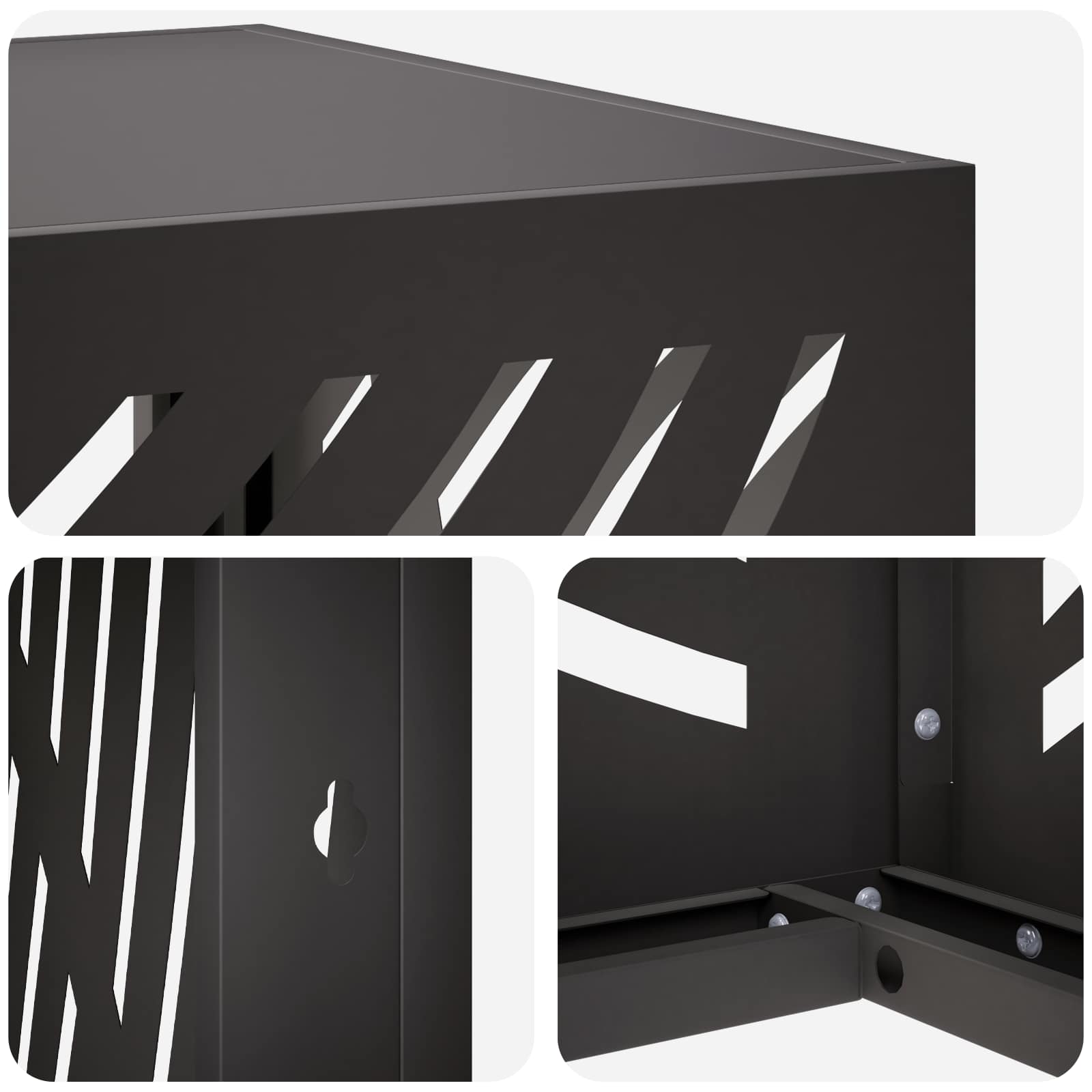 Κάλυμμα κλιματιστικού Μαύρο 110 x 50 x 80 cm Ατσάλι - Pakobazaar