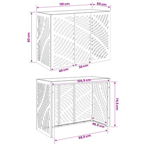 Κάλυμμα κλιματιστικού Ανθρακί 110 x 50 x 80 cm Ατσάλι - Pakobazaar