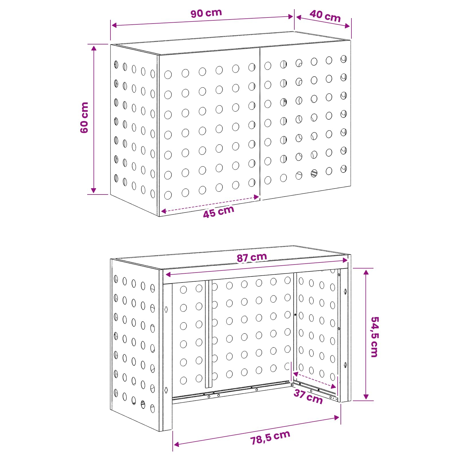 Κάλυμμα κλιματιστικού Ασημί 90 x 40 x 60 εκ - Pakobazaar