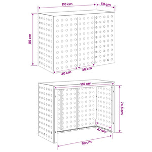 Κάλυμμα κλιματιστικού Ασημί 110 x 50 x 80 cm Ανοξείδωτο Ατσάλι