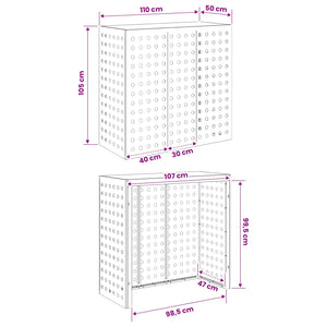 Κάλυμμα κλιματιστικού Μαύρο 110 x 50 x 105 εκ Ατσάλι - Pakobazaar