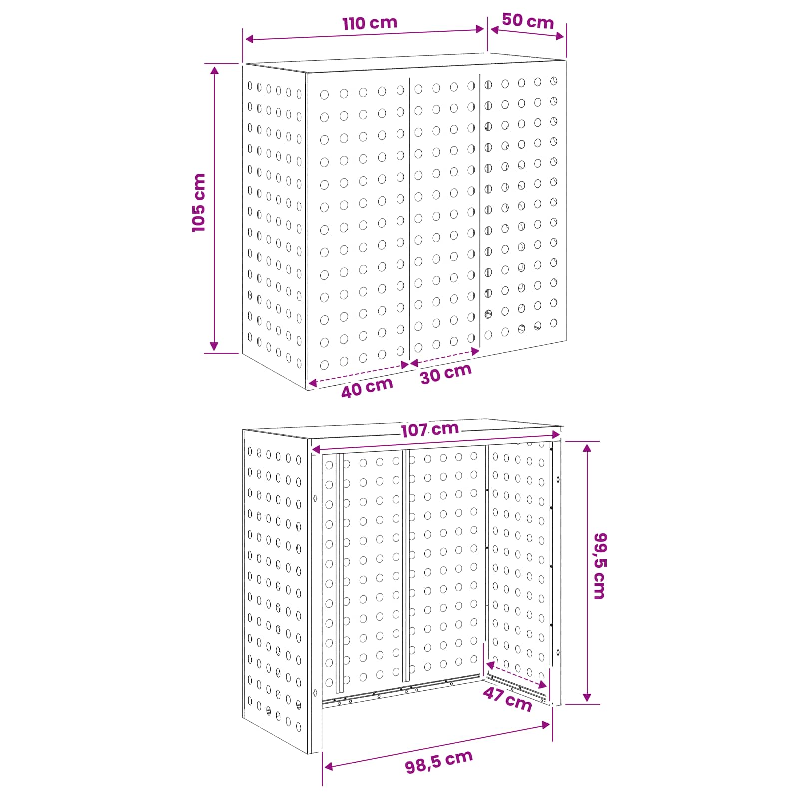 Κάλυμμα κλιματιστικού Λαδί 110 x 50 x 105 εκ Ατσάλι - Pakobazaar