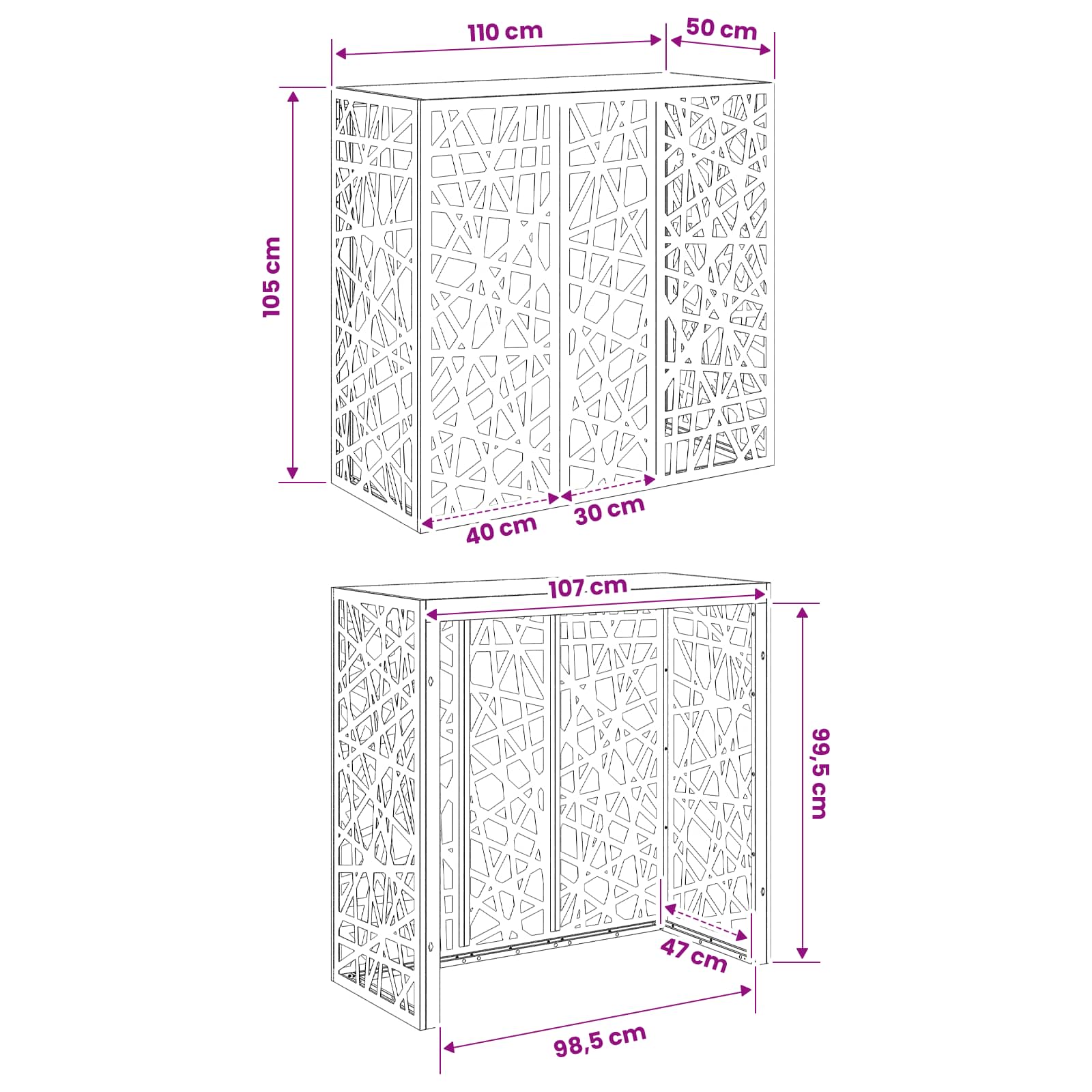 Κάλυμμα κλιματιστικού Λαδί 110 x 50 x 105 εκ Ατσάλι - Pakobazaar