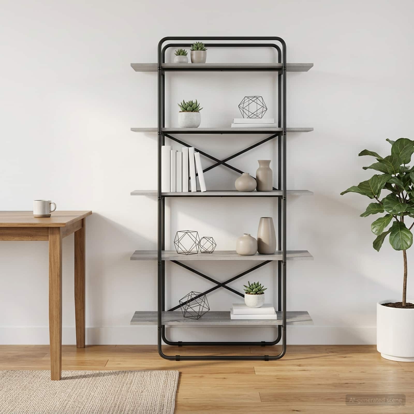 Ράφι Βιβλίων 5 επίπεδα 100 x 35 x 175,5 εκ. PB Γκρι Sonoma