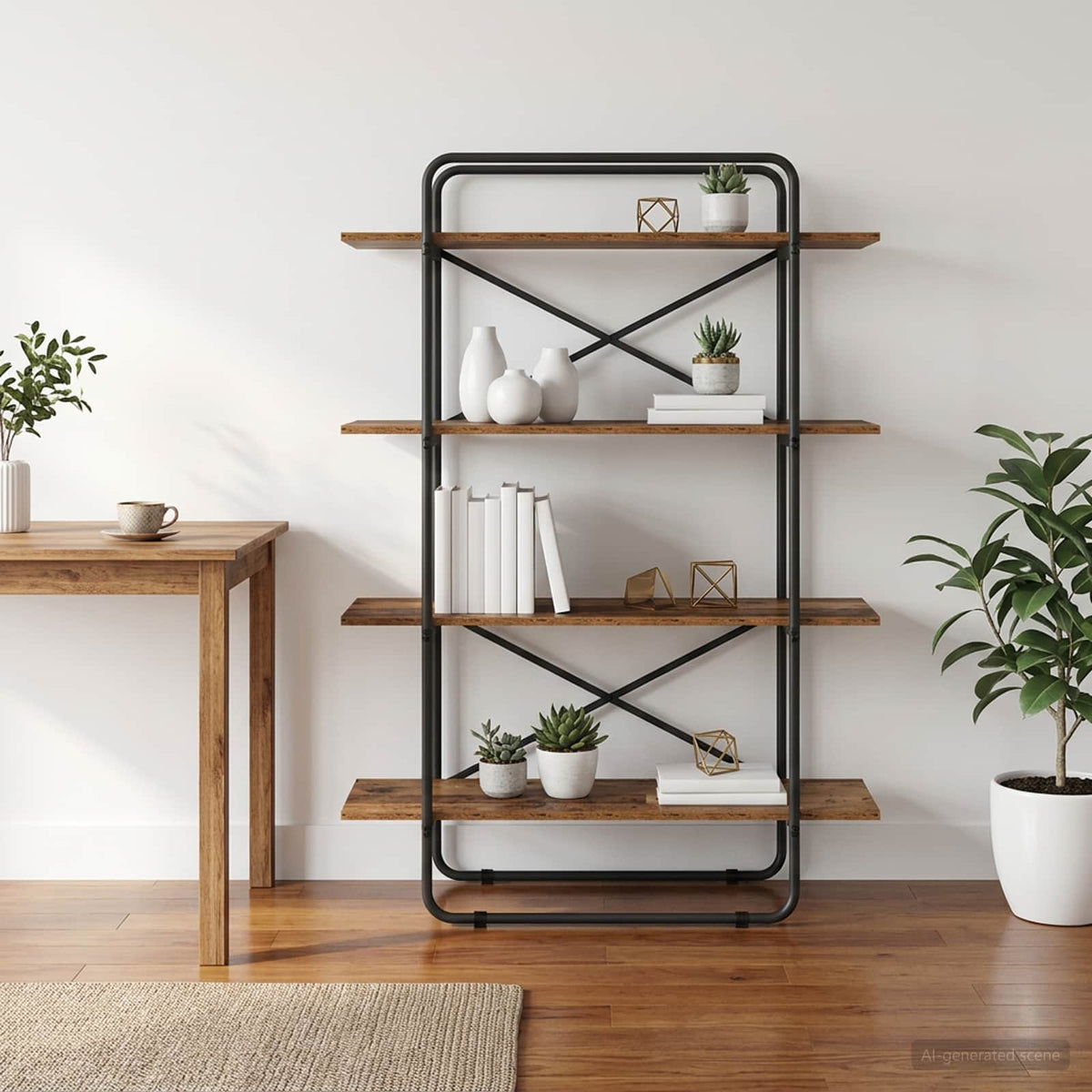 Ράφι Βιβλίων 4 επίπεδα 100 x 35 x 140 εκ. PB Ξύλο δρυός - Pakobazaar