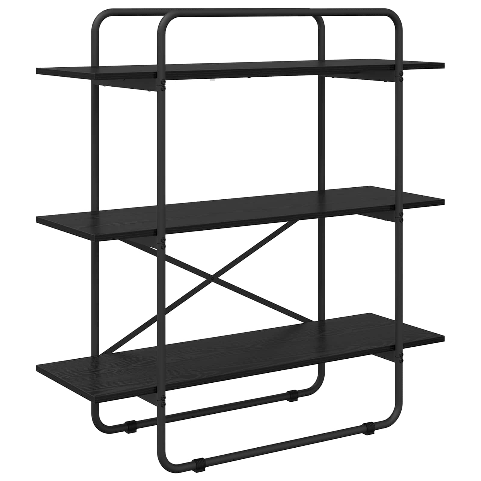 Ράφι Βιβλίων 3 επίπεδα 100 x 35 x 105 εκ. PB Μαύρη Δρυς - Pakobazaar
