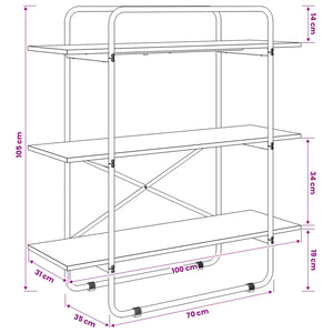Ράφι Βιβλίων 3 επίπεδα 100 x 35 x 105 εκ. PB Sonoma Δρυς - Pakobazaar