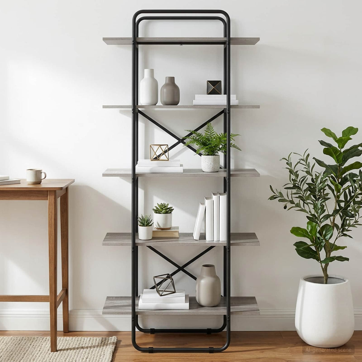 Ράφι Βιβλίων 5 επίπεδα 80 x 35 x 175,5 εκ. PB Γκρι Sonoma - Pakobazaar