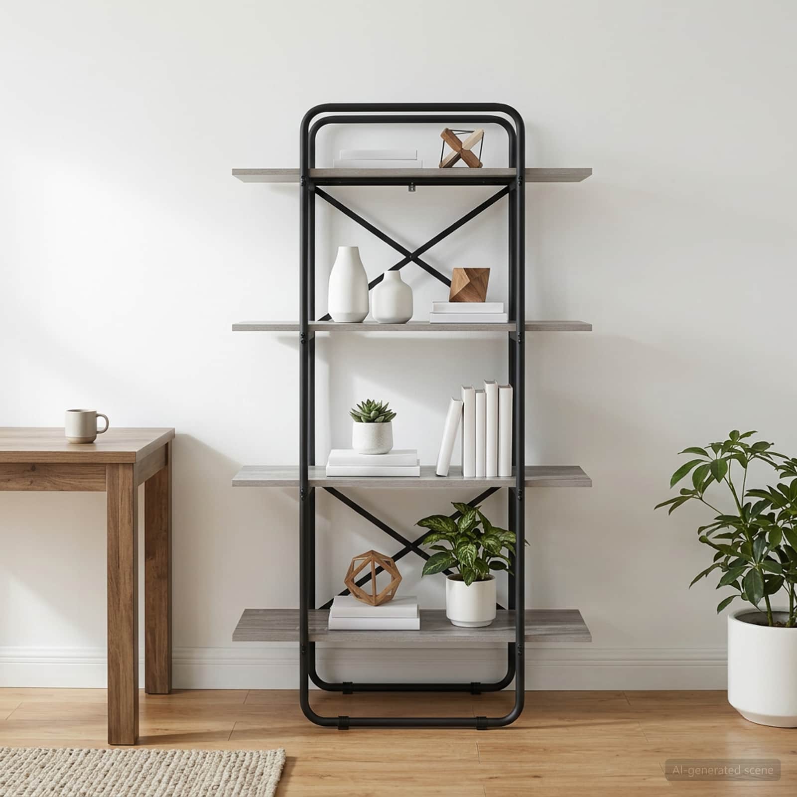 Ράφι Βιβλίων 4 επίπεδα 80 x 35 x 140 εκ. PB Γκρι Sonoma