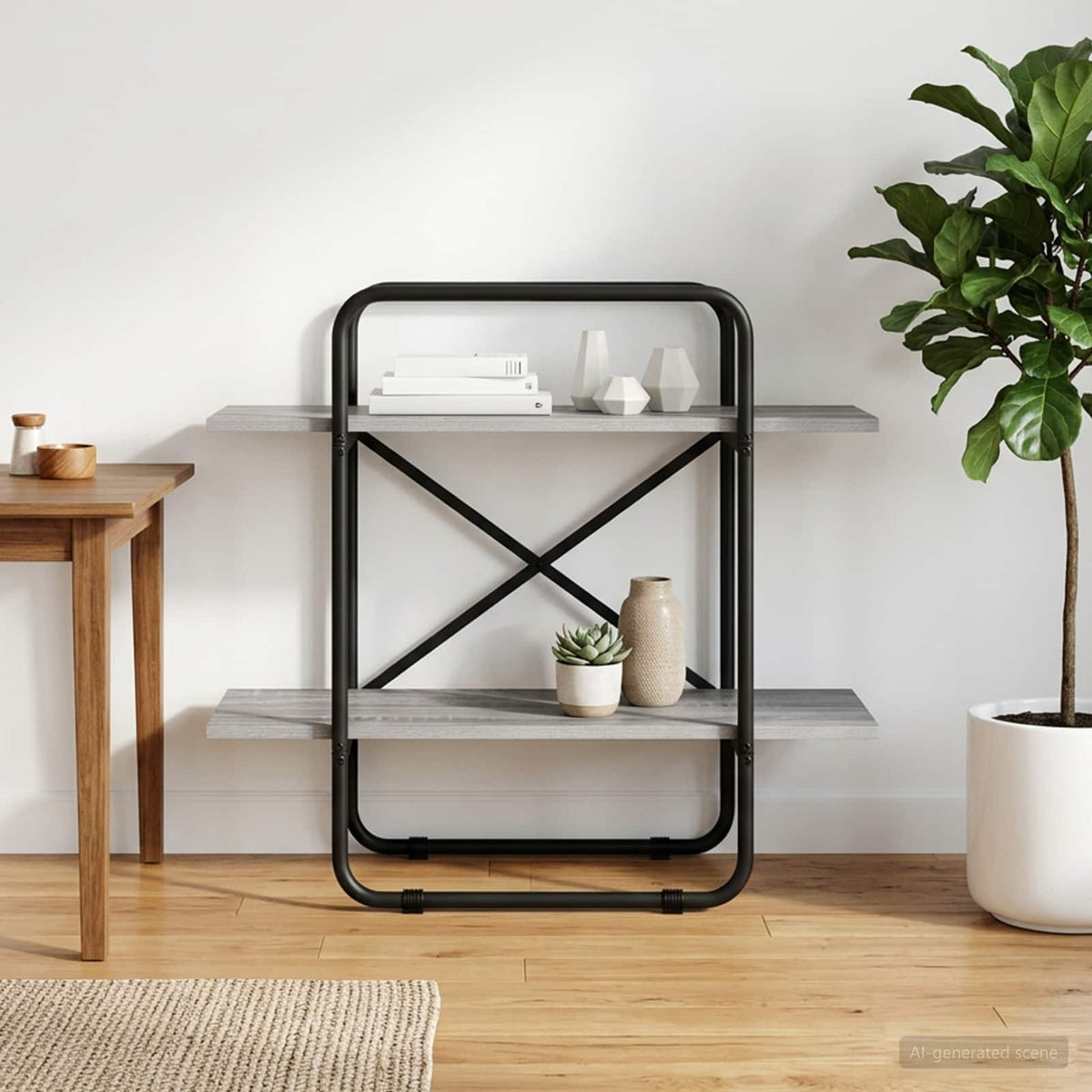 Ράφι Βιβλίων 2 επίπεδα 80 x 35 x 70 εκ. PB Γκρι Sonoma