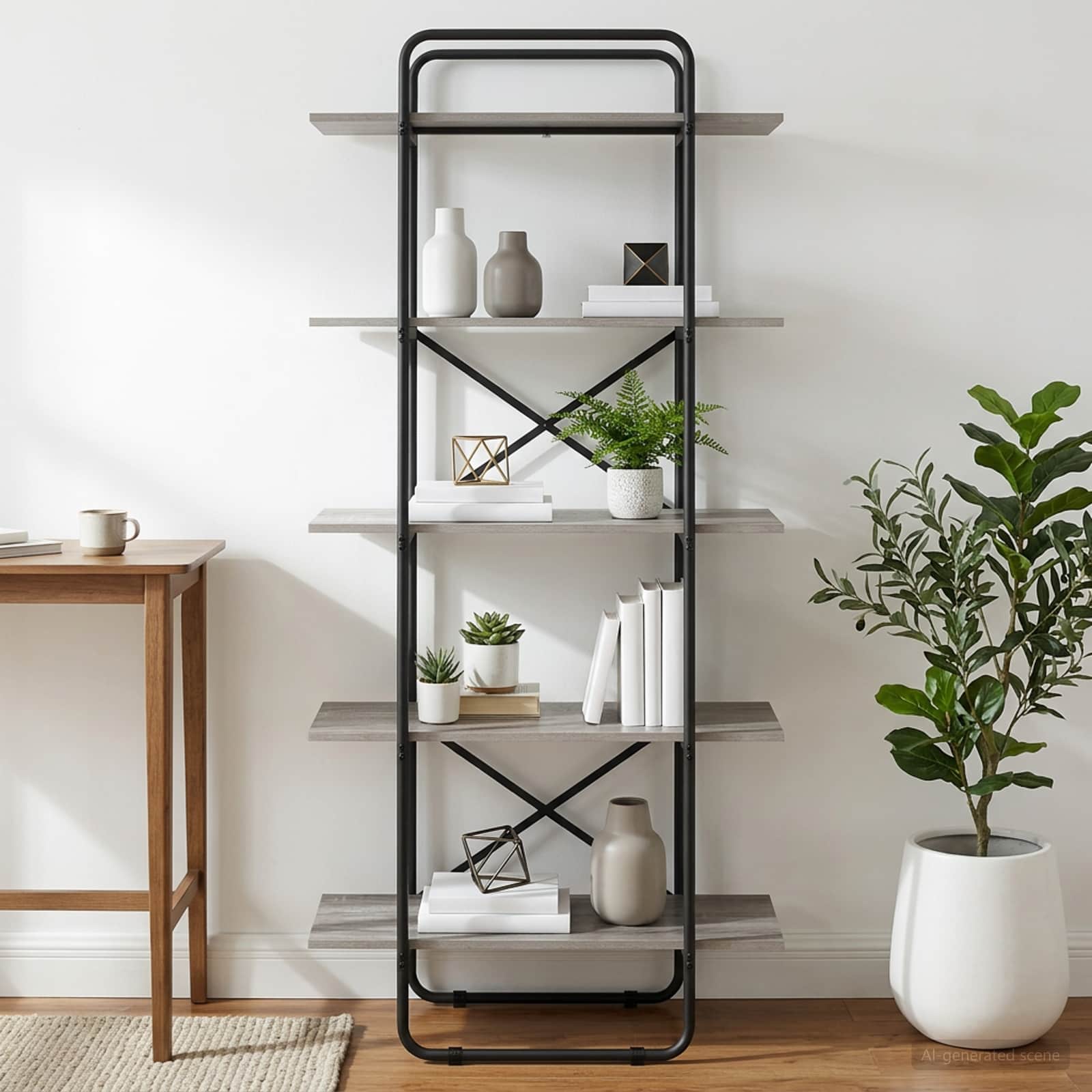 Ράφι Βιβλίων 5 επίπεδα 60 x 35 x 175,5 εκ. PB Γκρι Sonoma - Pakobazaar