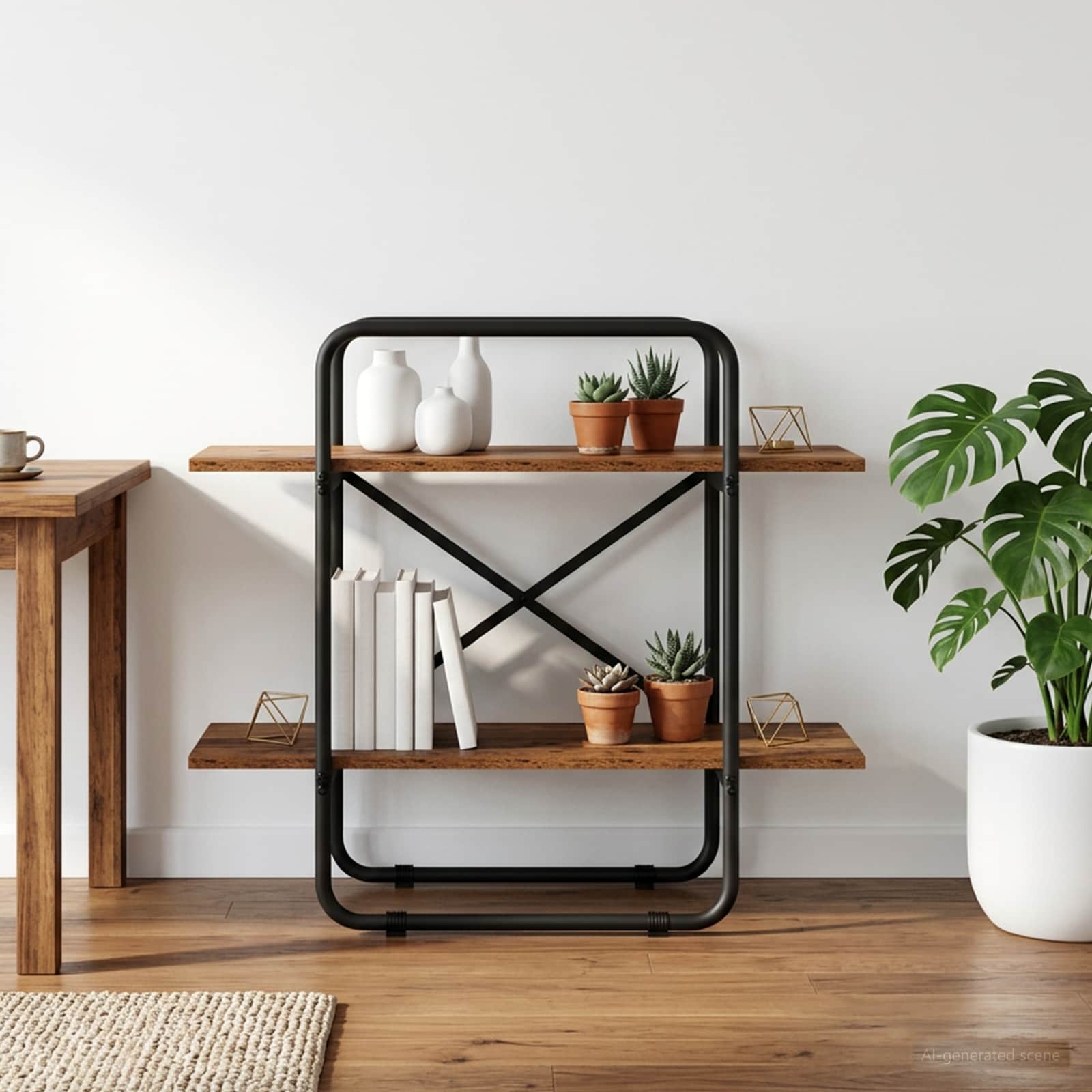Ράφι Βιβλίων 2 επίπεδα 60 x 35 x 70 cm PB Ξύλο δρυός