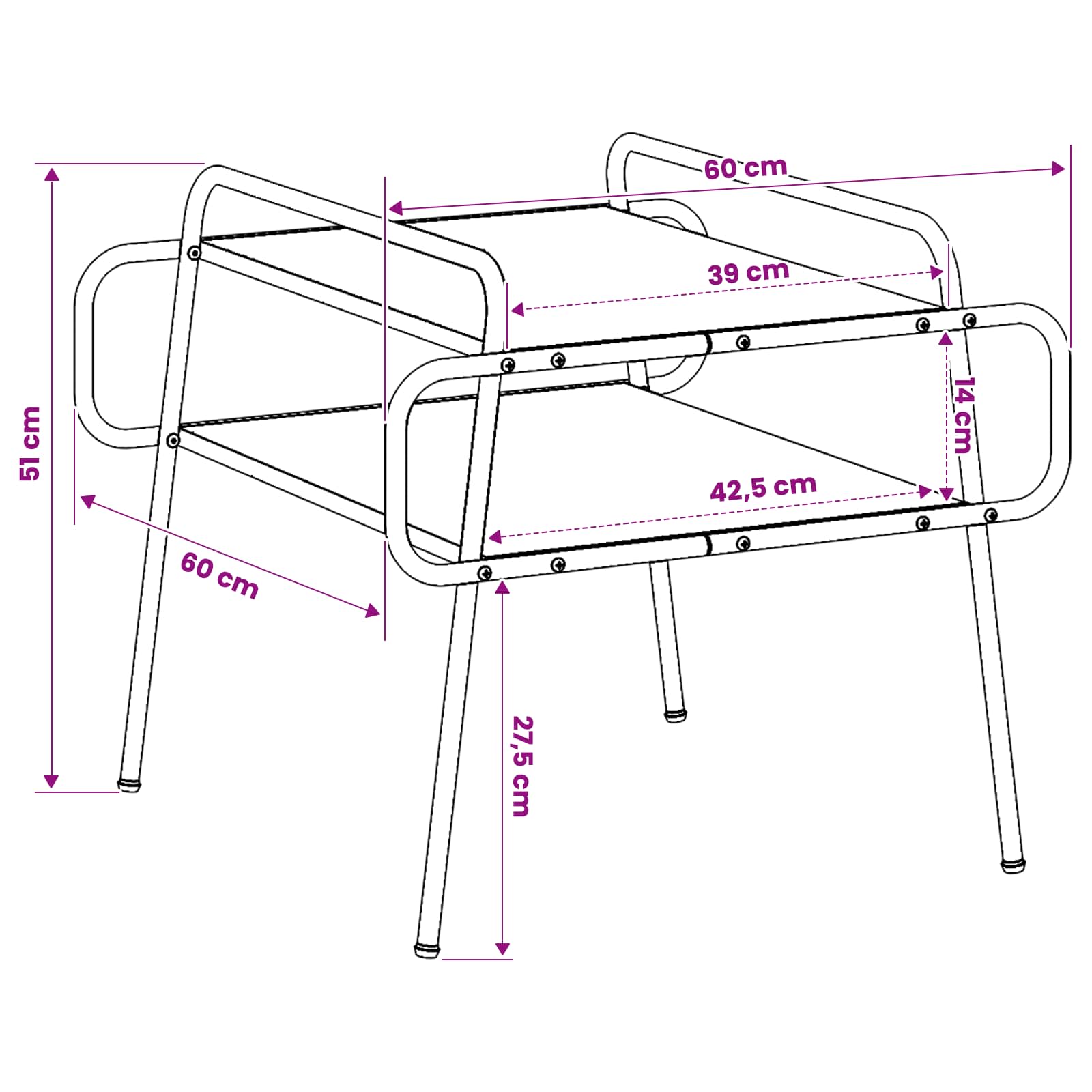 Τραπεζάκι σαλονιού Sonoma Δρυς 60 x 60 x 51 εκ