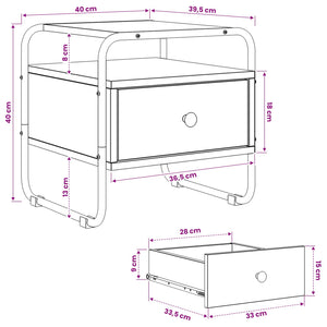 Κομοδίνο 2 τμχ. Καπνισμένο Ξύλο Δρυός 40 x 39,5 x 40 εκ - Pakobazaar