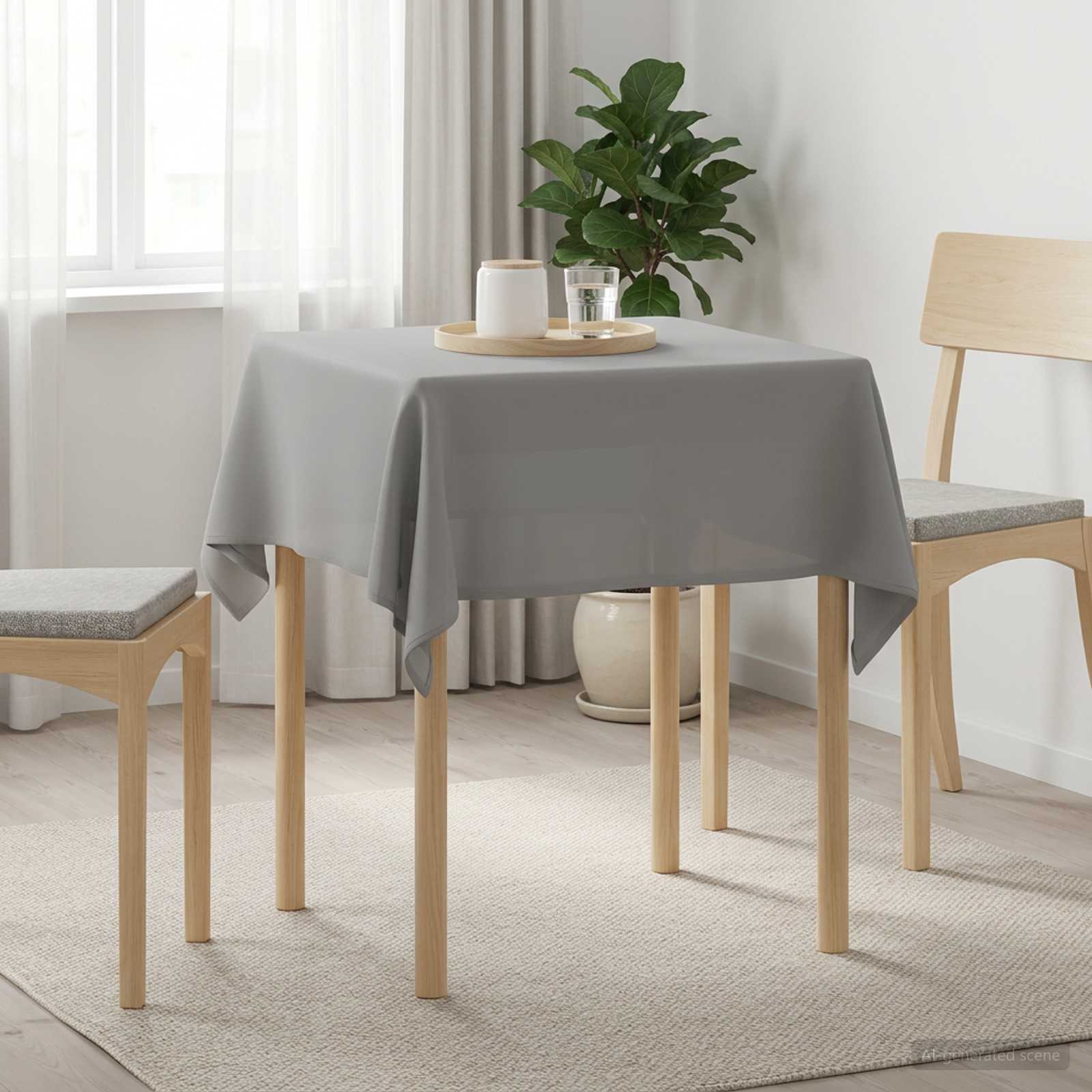 Ύφασμα Τραπέζης 5 τμχ. Ανοιχτό γκρι 140 x 140 cm Πολυεστέρας - Pakobazaar