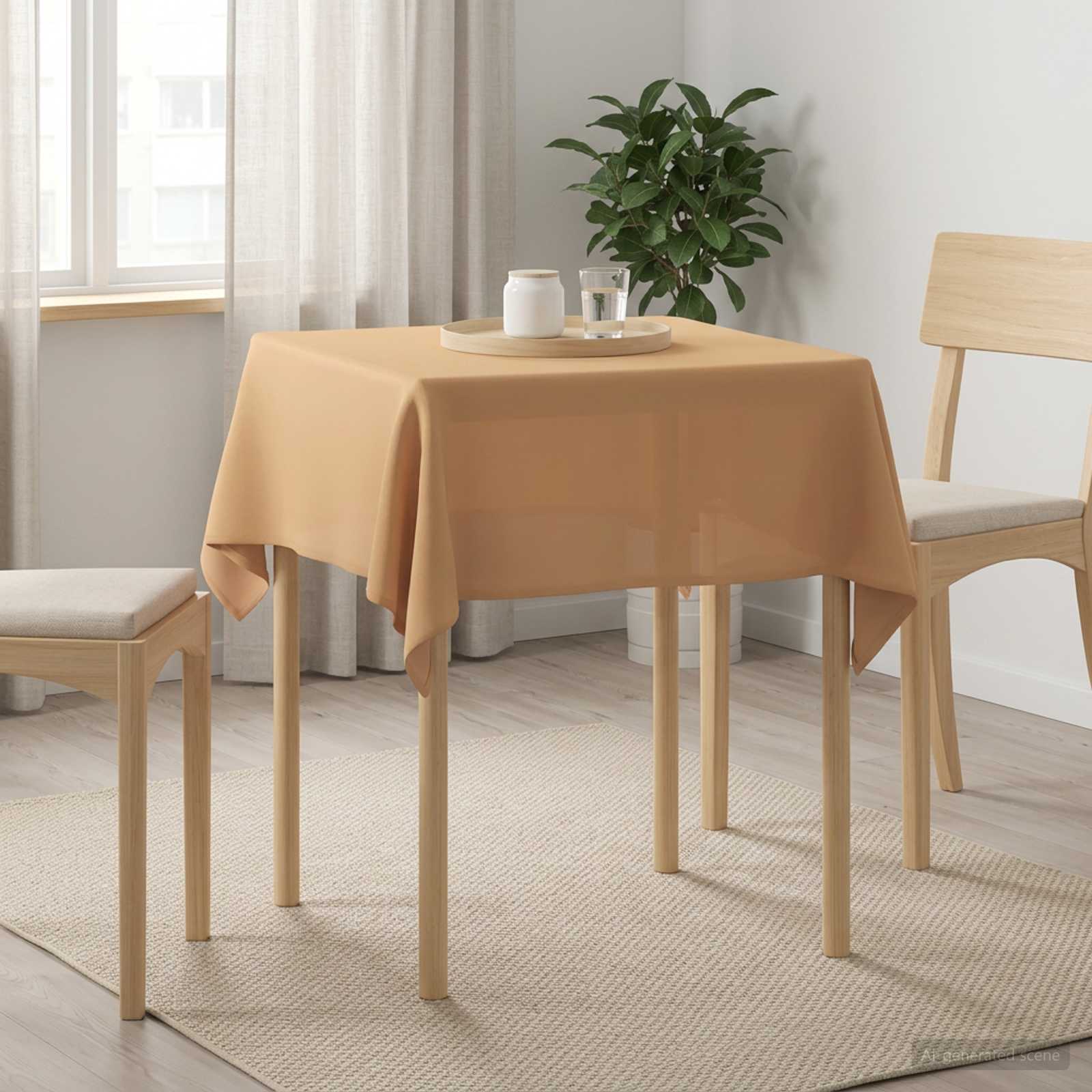 Ύφασμα Τραπέζης 5 τμχ. τετράγωνο Μπεζ 110 x 110 cm Πολυεστέρας - Pakobazaar