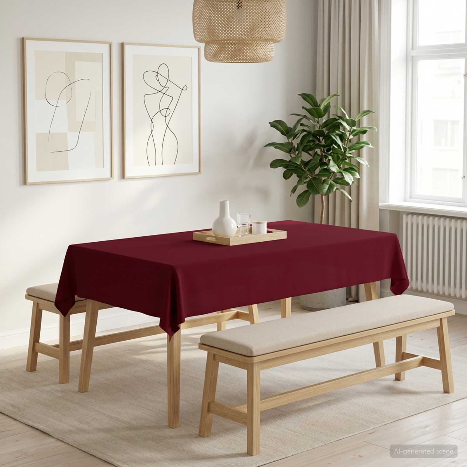 Ύφασμα Τραπέζης 5 τμχ. Κόκκινο 110 x 180 εκ Πολυεστέρας - Pakobazaar
