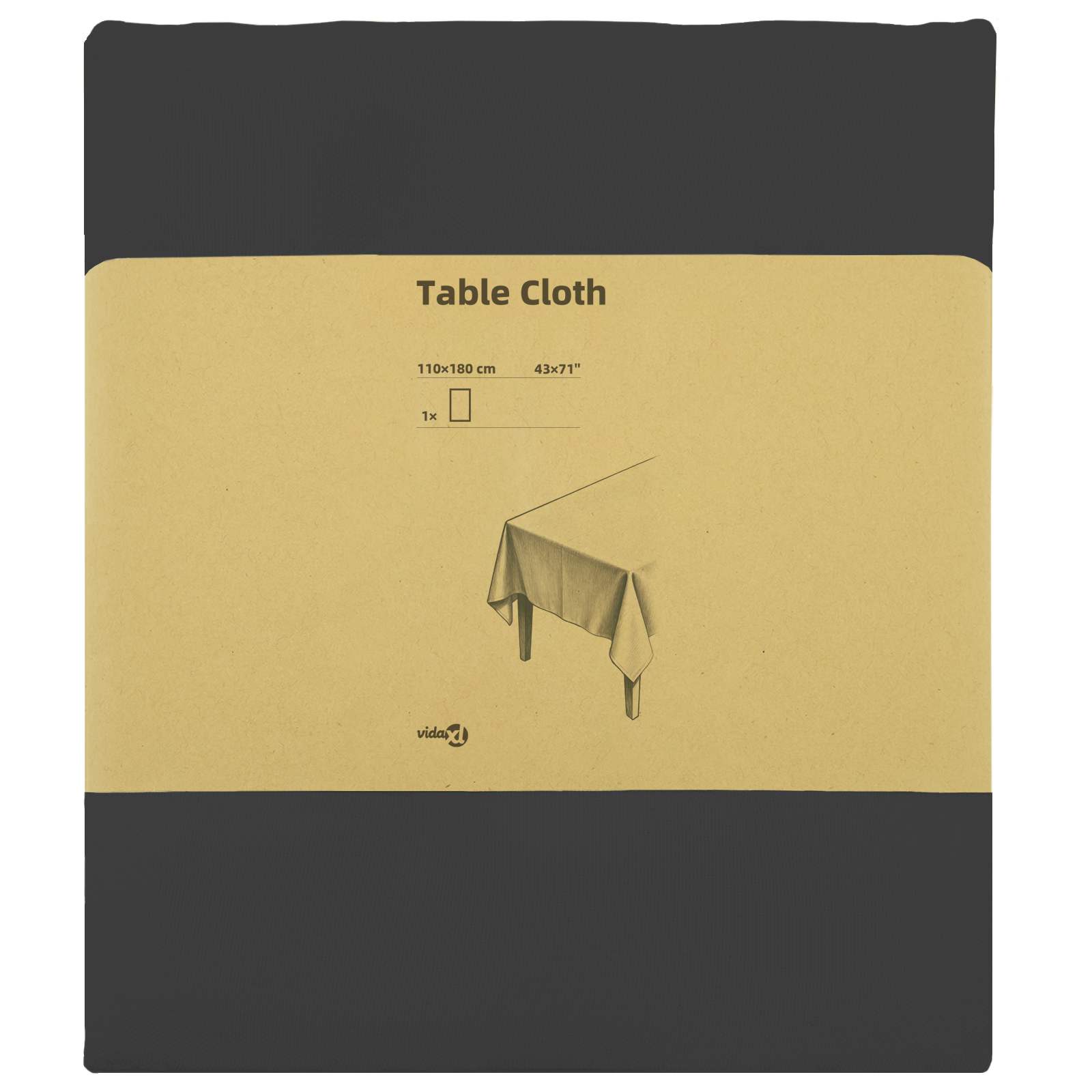 Ύφασμα Τραπέζης Ορθογώνιος Σκούρο Γκρι 110 x 180 εκ Πολυεστέρας