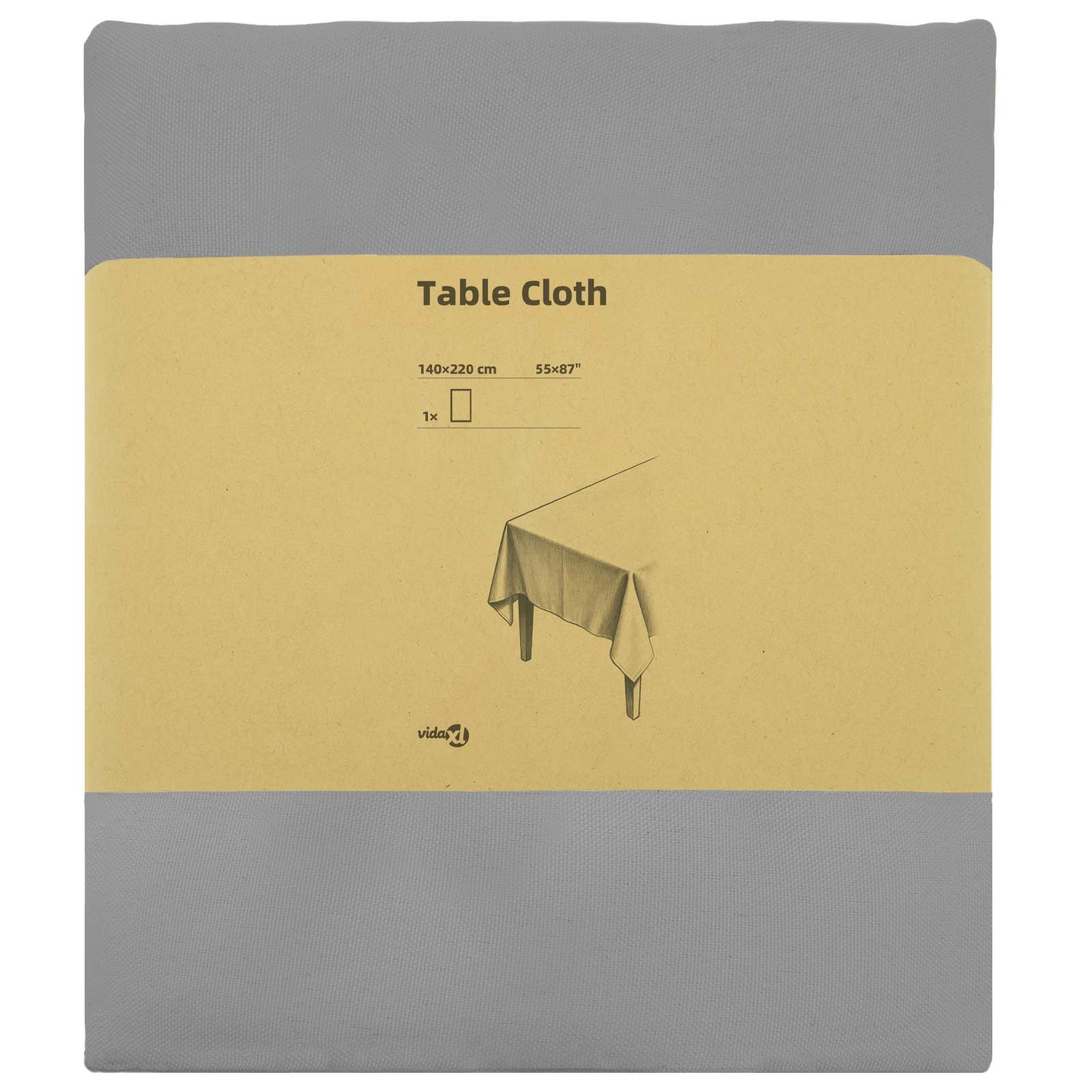 Ύφασμα Τραπέζης Ανοιχτό γκρι 140 x 220 cm Πολυεστέρας