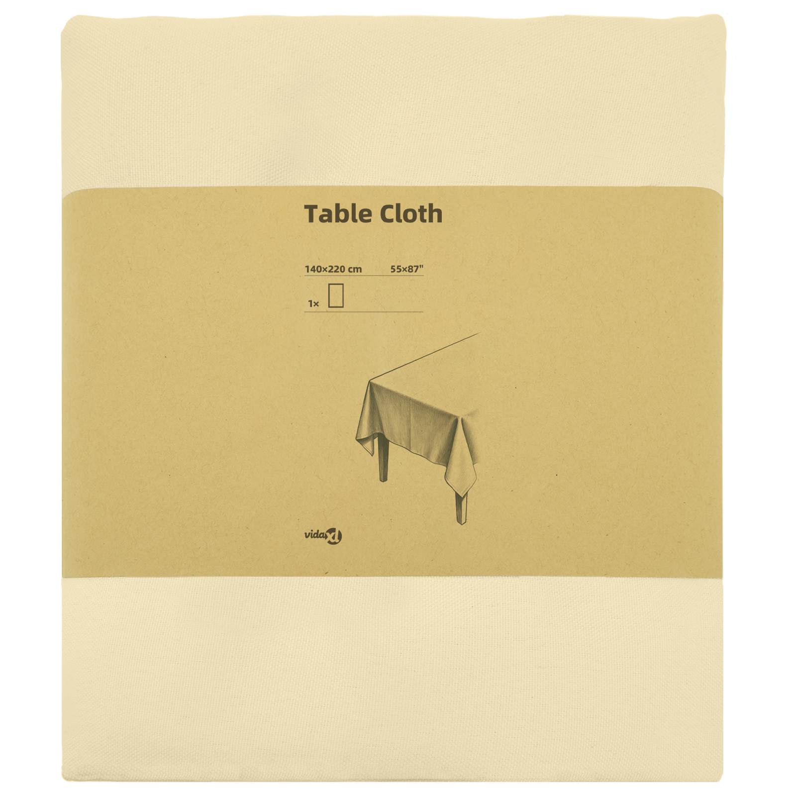 Ύφασμα Τραπέζης Ορθογώνιος Λευκό κρεμ 140 x 220 cm Πολυεστέρας