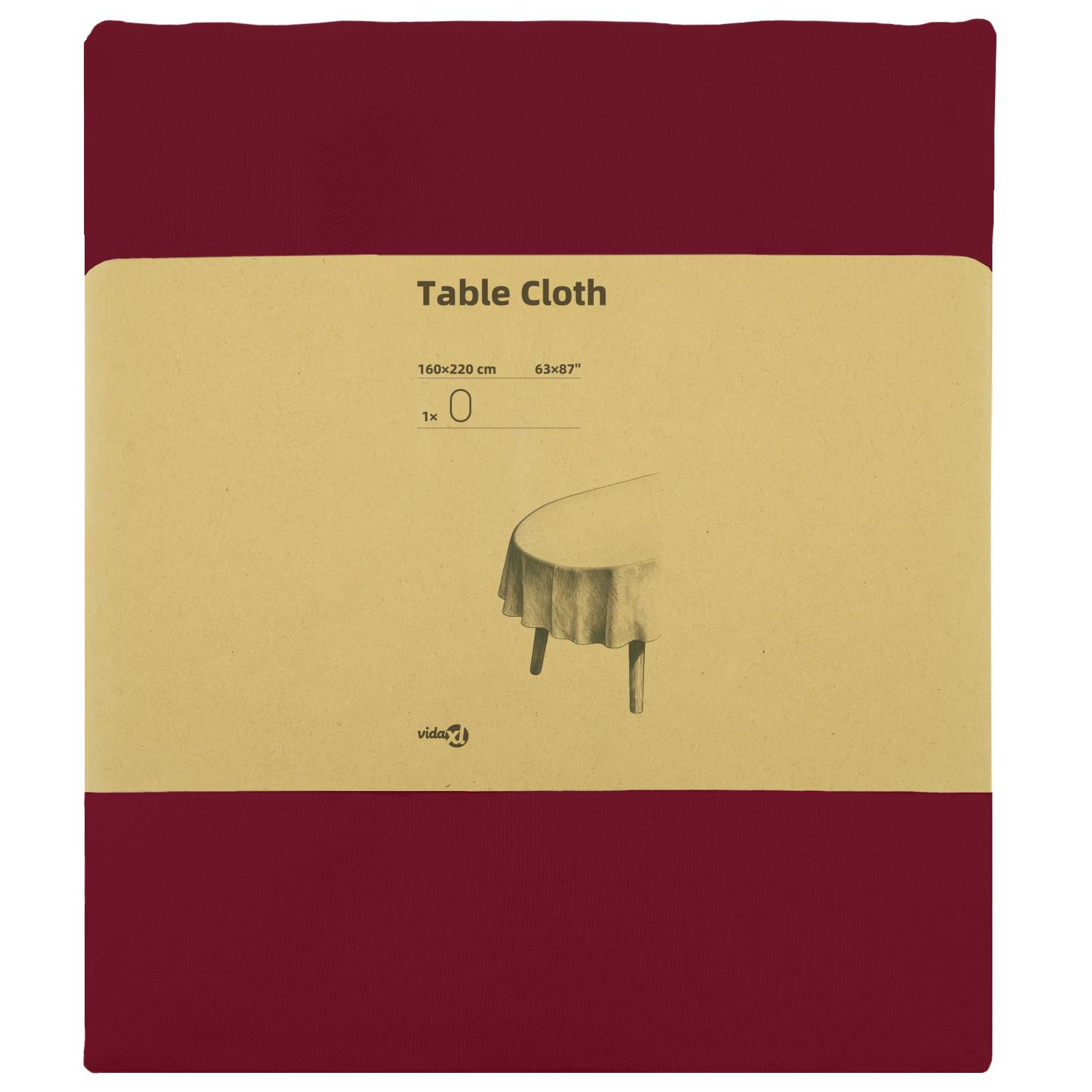 Ύφασμα Τραπέζης Ωοειδής Κόκκινο 160 x 220 cm Πολυεστέρας - Pakobazaar