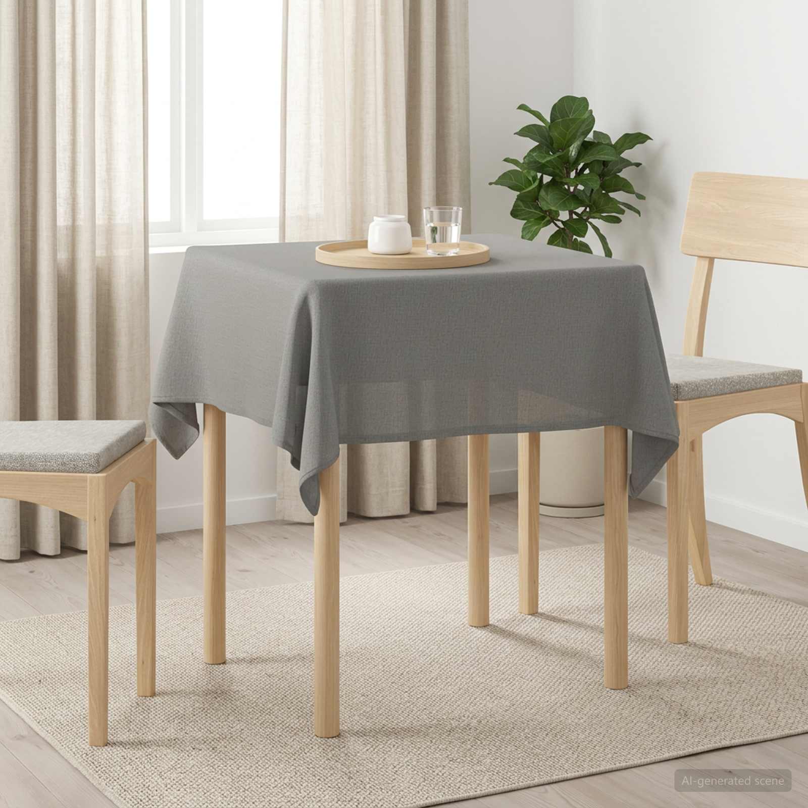 Ύφασμα Τραπέζης τετράγωνο Ανοιχτό γκρι 90 x 90 cm
