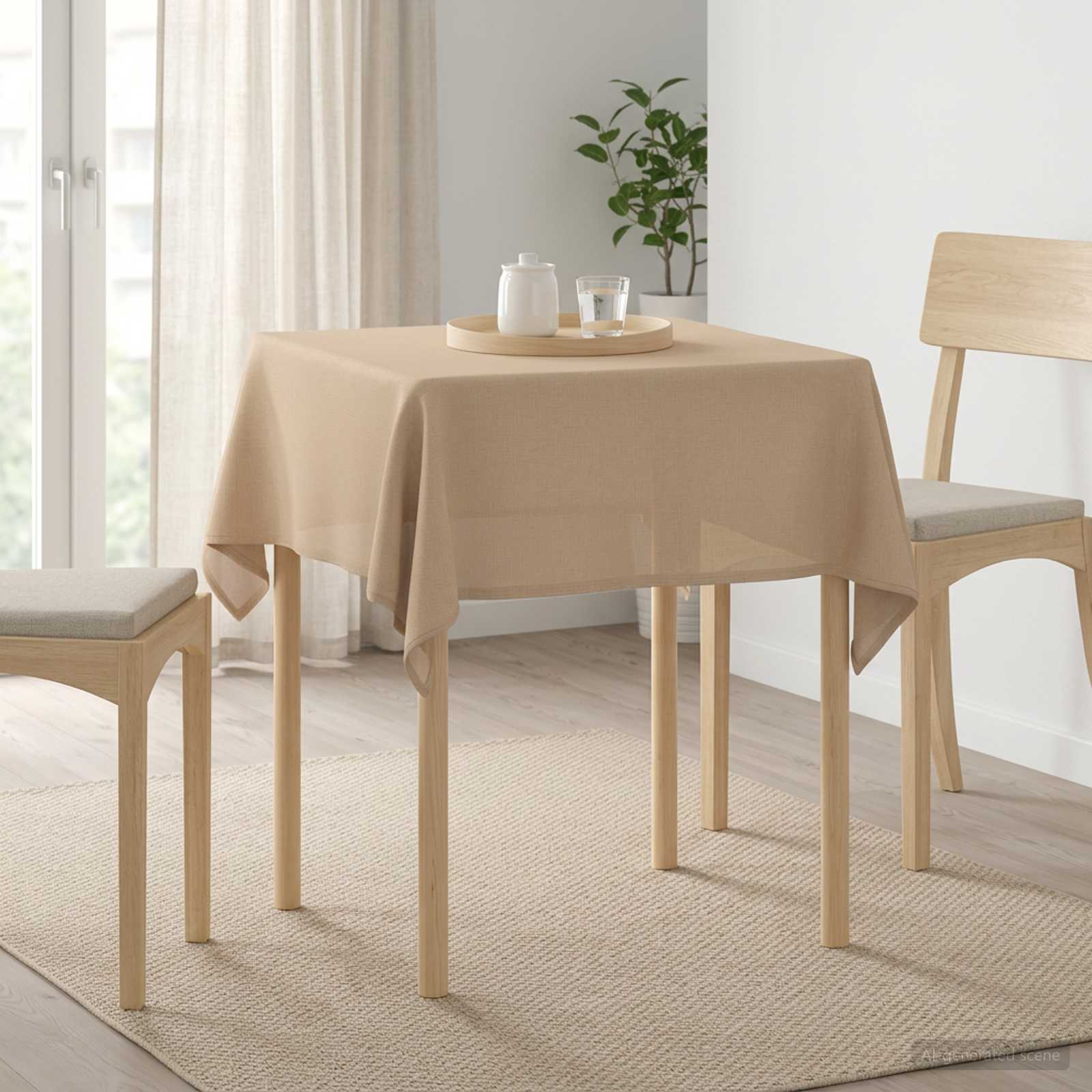 Ύφασμα Τραπέζης τετράγωνο Μπεζ 140 x 140 cm - Pakobazaar