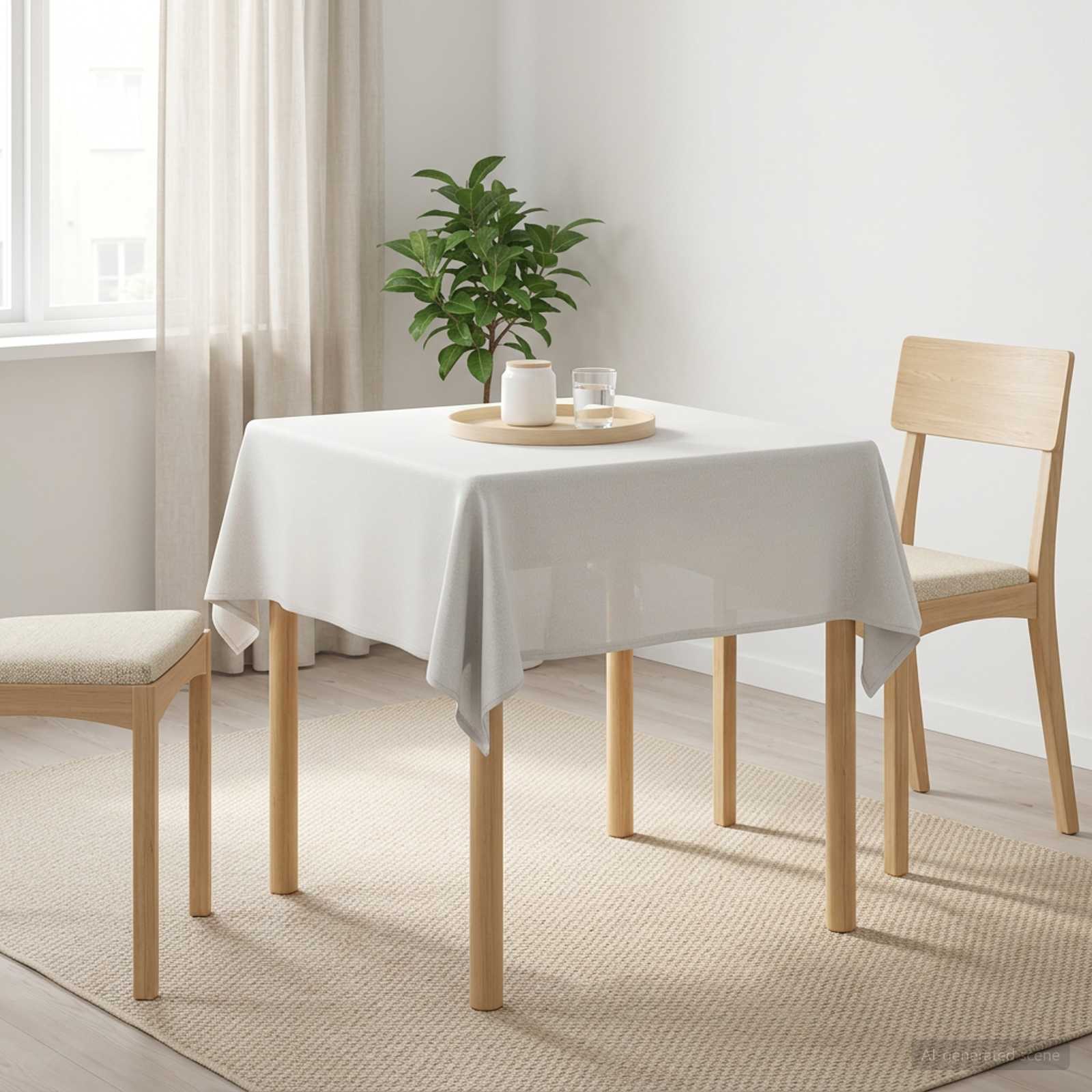 Ύφασμα Τραπέζης τετράγωνο Λευκό 140 x 140 cm - Pakobazaar