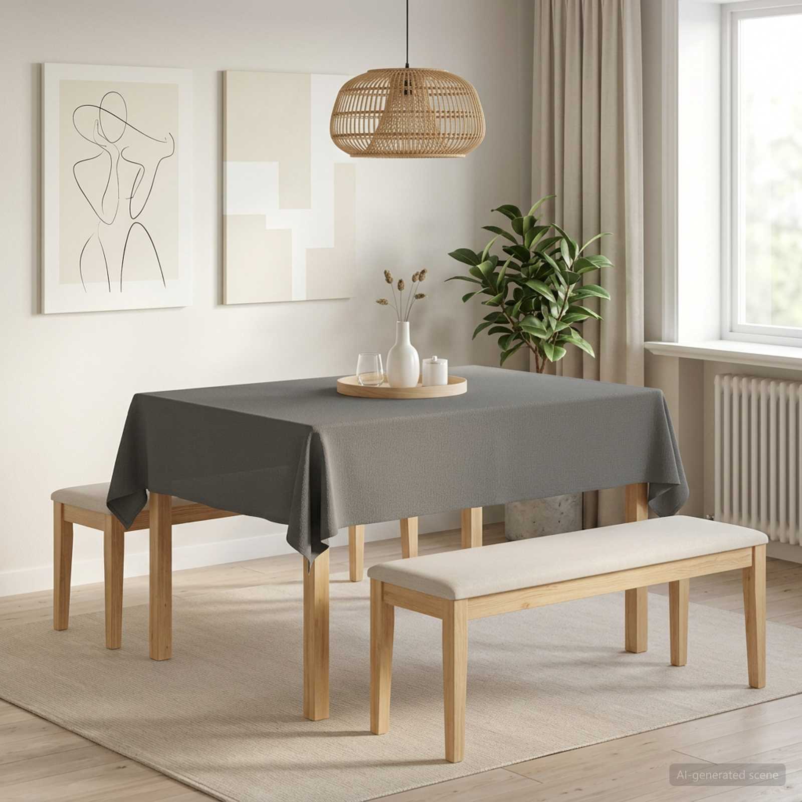 Ύφασμα Τραπέζης Ορθογώνιος Ανοιχτό γκρι 140 x 160 cm - Pakobazaar