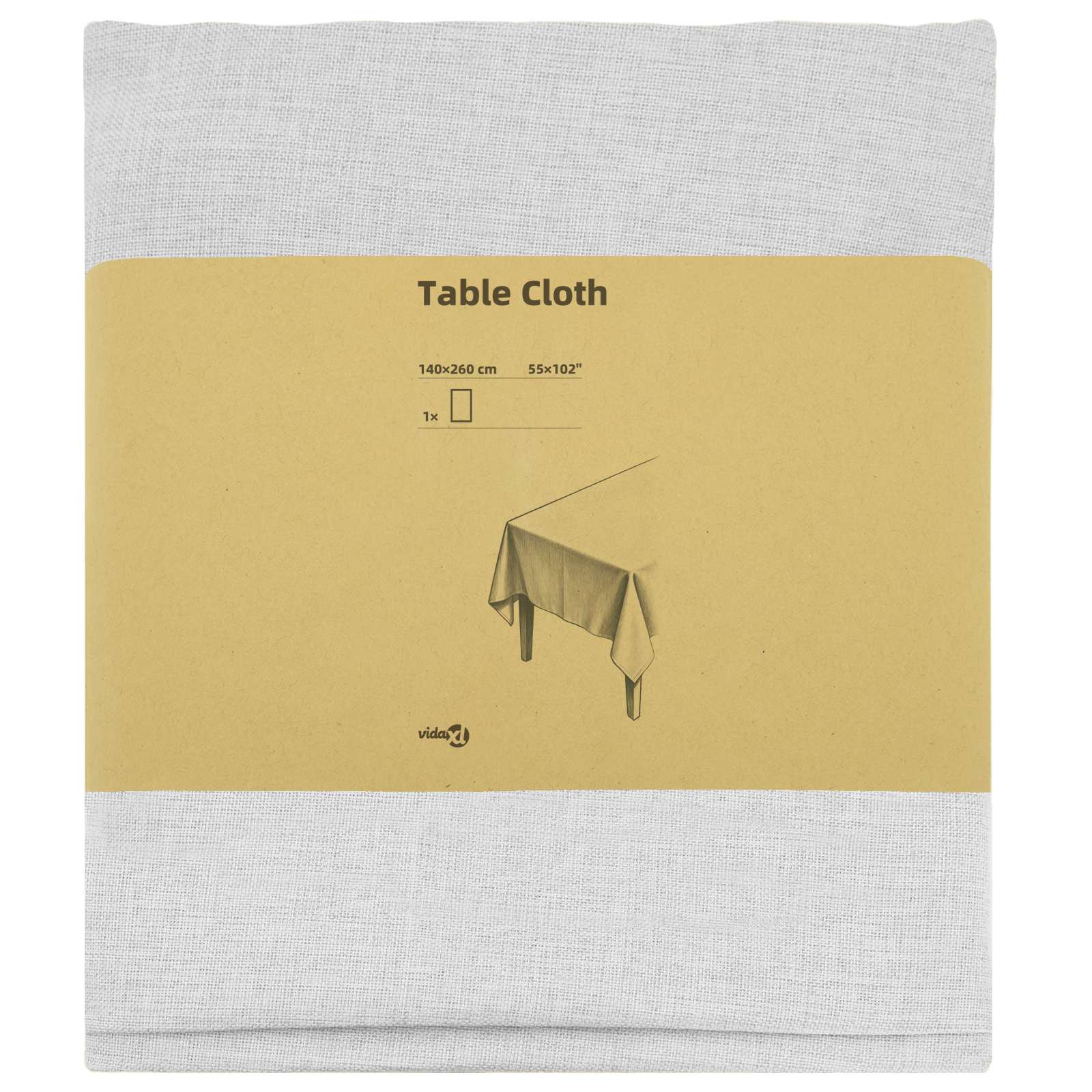 Ύφασμα Τραπέζης Ορθογώνιος Λευκό 140 x 260 cm
