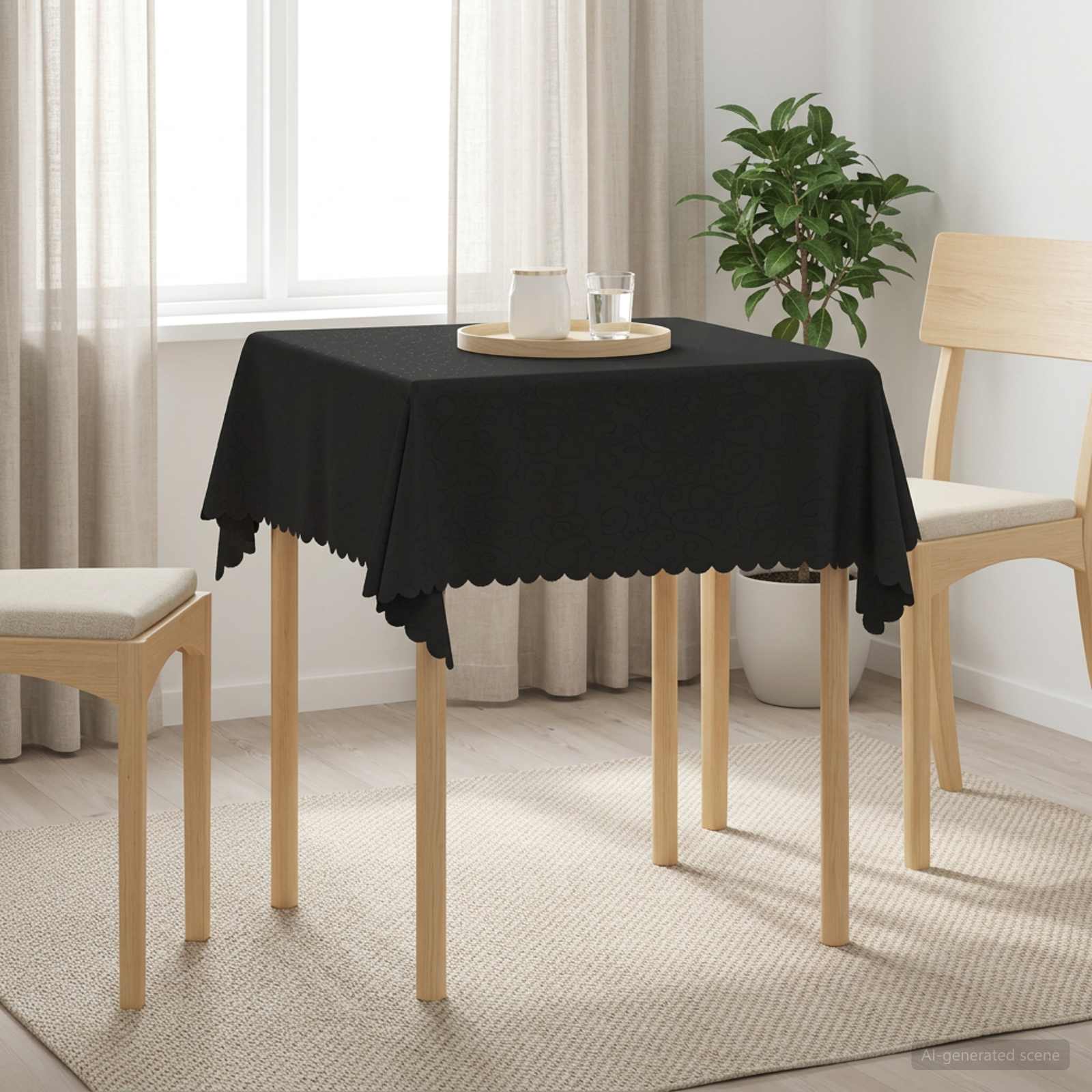 Ύφασμα Τραπέζης Ορθογώνιος Σκούρο Γκρι 140 x 140 cm
