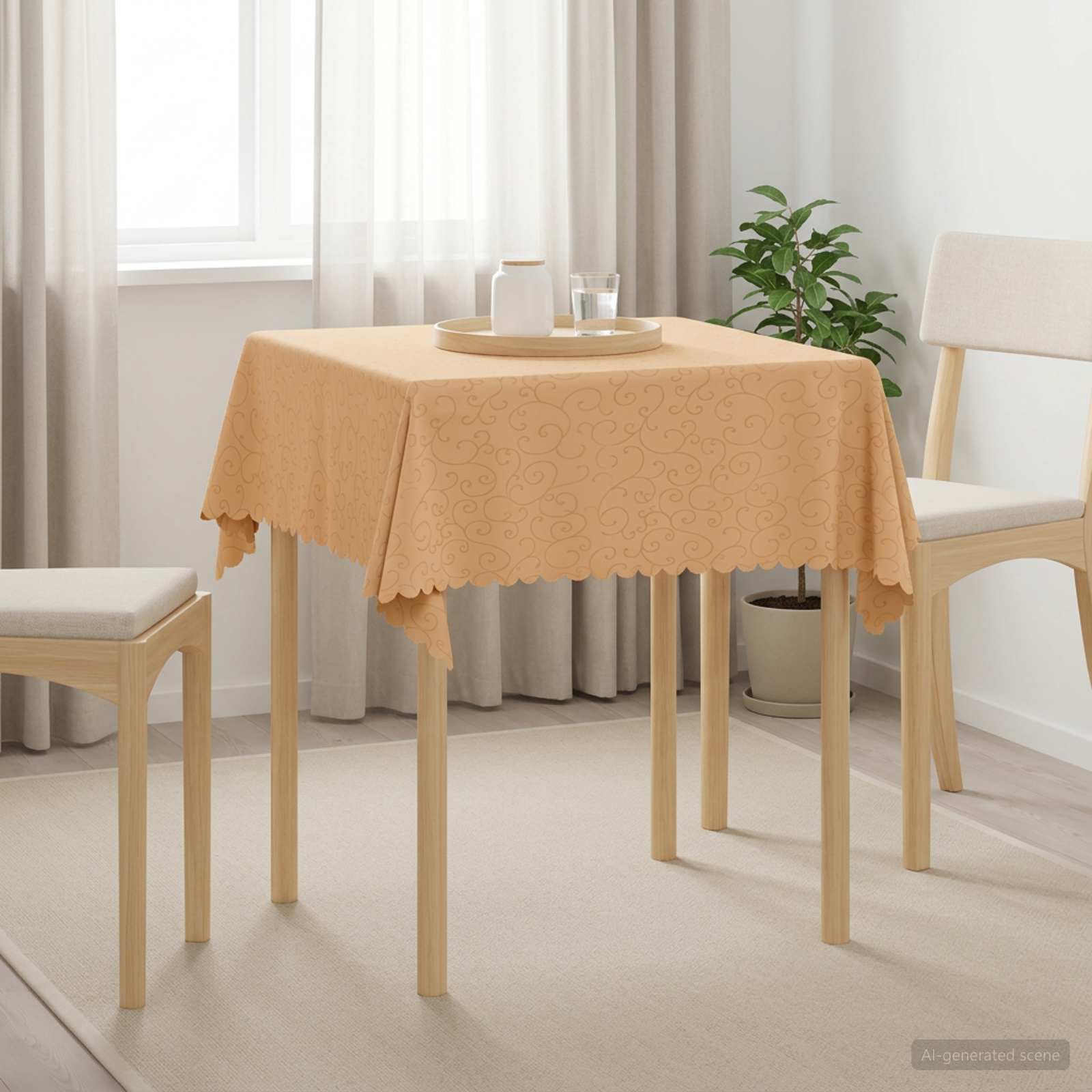 Ύφασμα Τραπέζης τετράγωνο Μπεζ 110 x 110 cm - Pakobazaar