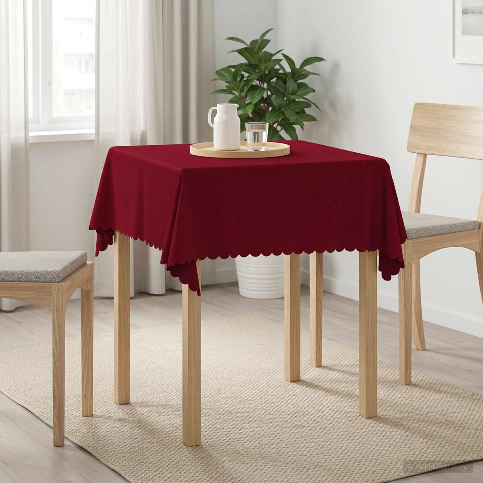 Ύφασμα Τραπέζης τετράγωνο Κόκκινο 110 x 110 cm - Pakobazaar