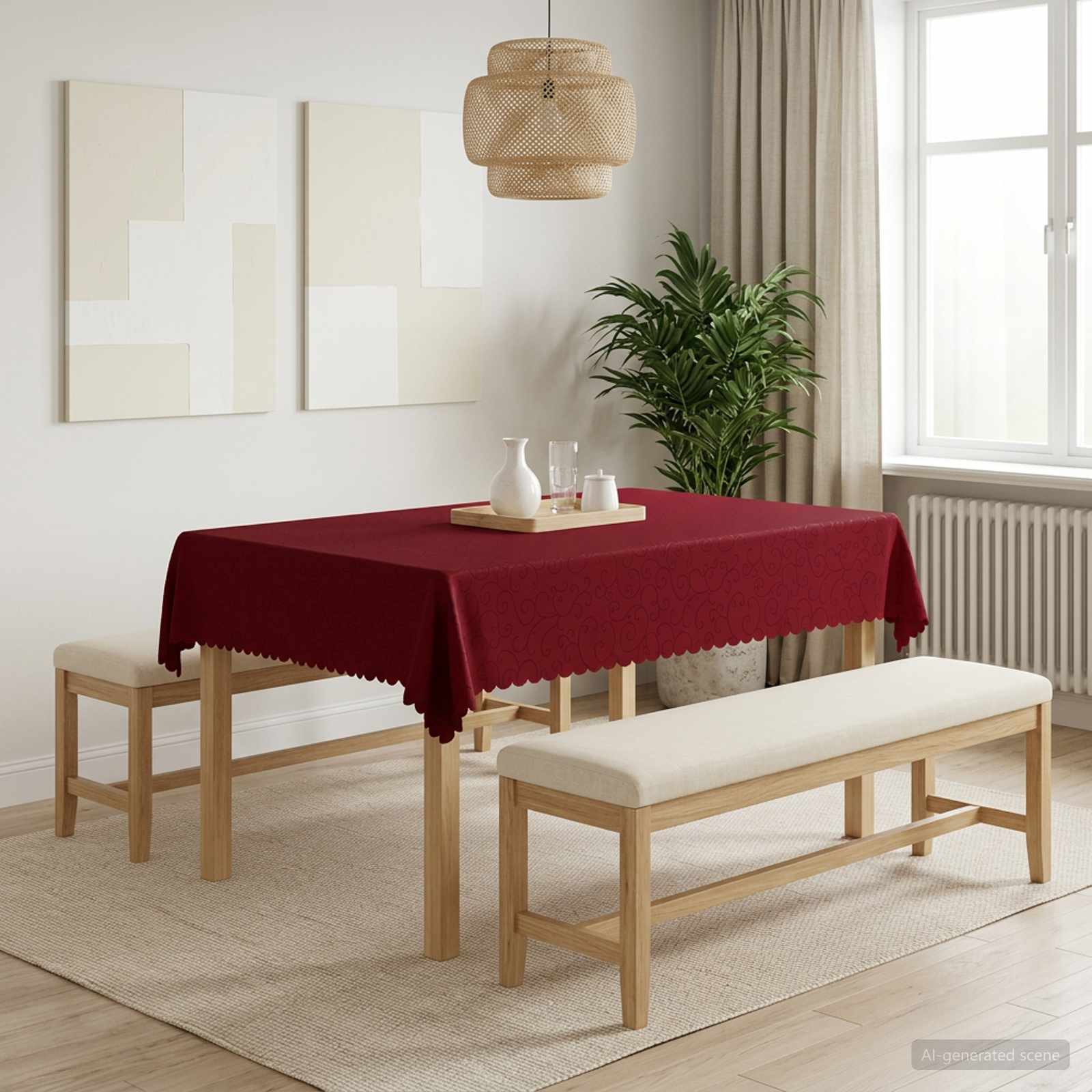 Ύφασμα Τραπέζης Ορθογώνιος Κόκκινο 140 x 160 cm - Pakobazaar