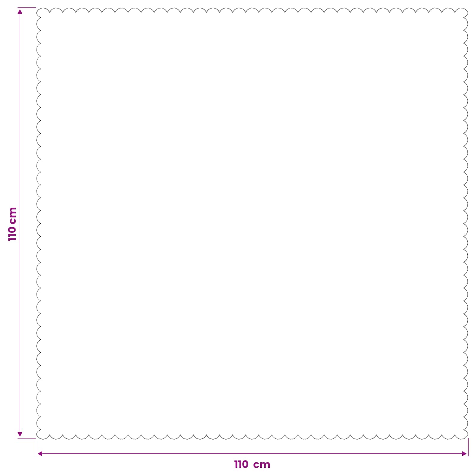 Ύφασμα Τραπέζης 5 τμχ. τετράγωνο Λευκό κρεμ 110 x 110 cm