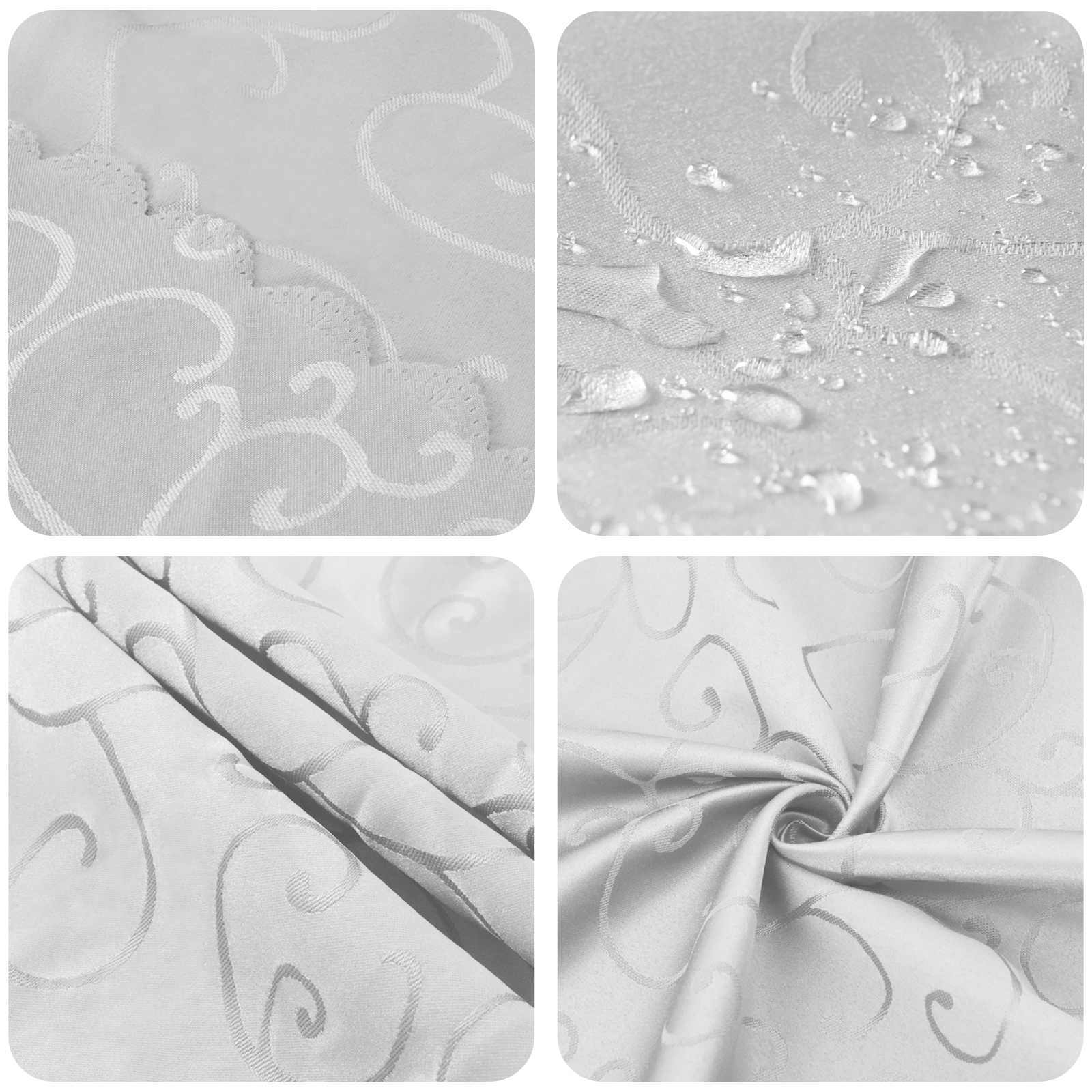 Ύφασμα Τραπέζης 5 τμχ. Γύρος Λευκό Ø 180 εκ. - Pakobazaar