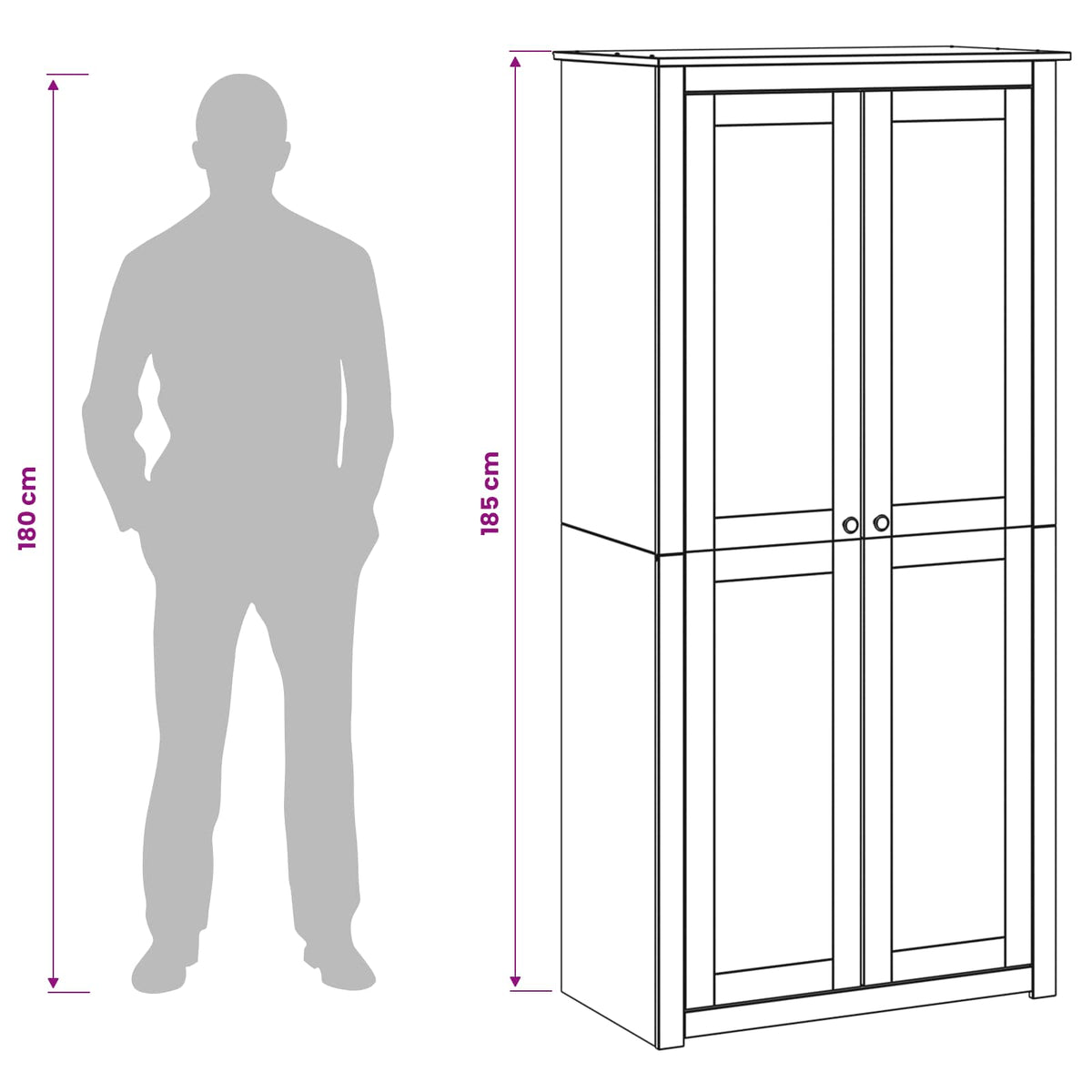 Ντουλάπι PANAMA Μέλι 88,5 x 50 x 185 cm Μασίφ Ξύλο Πεύκου - Pakobazaar