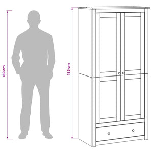 Ντουλάπι PANAMA Μέλι 88,5 x 50 x 185 cm Μασίφ Ξύλο Πεύκου - Pakobazaar