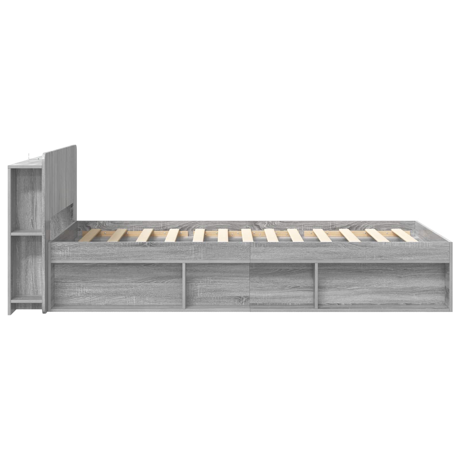 Σκελετός κρεβατιού με αποθήκευση Γκρι Sonoma 75 x 190 cm - Pakobazaar