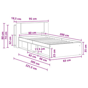 Σκελετός κρεβατιού με αποθήκευση Artisan Δρυς 80 x 200 cm - Pakobazaar