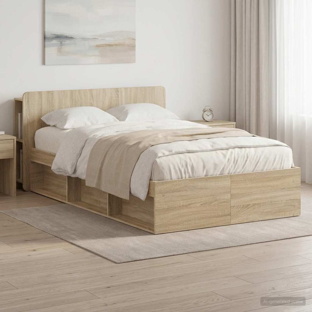 Σκελετός κρεβατιού με αποθήκευση Sonoma Δρυς 120 x 190 cm