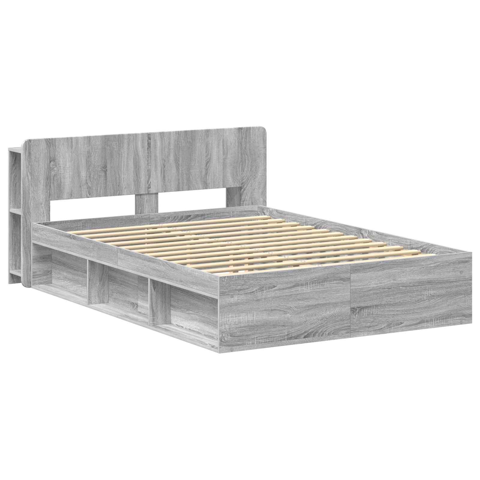 Σκελετός κρεβατιού με αποθήκευση Γκρι Sonoma 140 x 200 cm - Pakobazaar