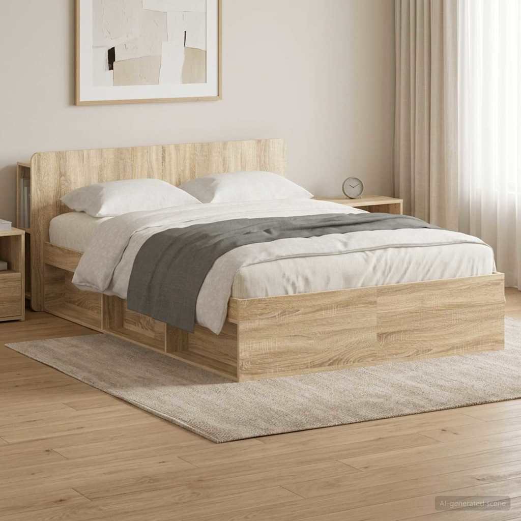 Σκελετός κρεβατιού με αποθήκευση Sonoma Δρυς 160 x 200 cm - Pakobazaar